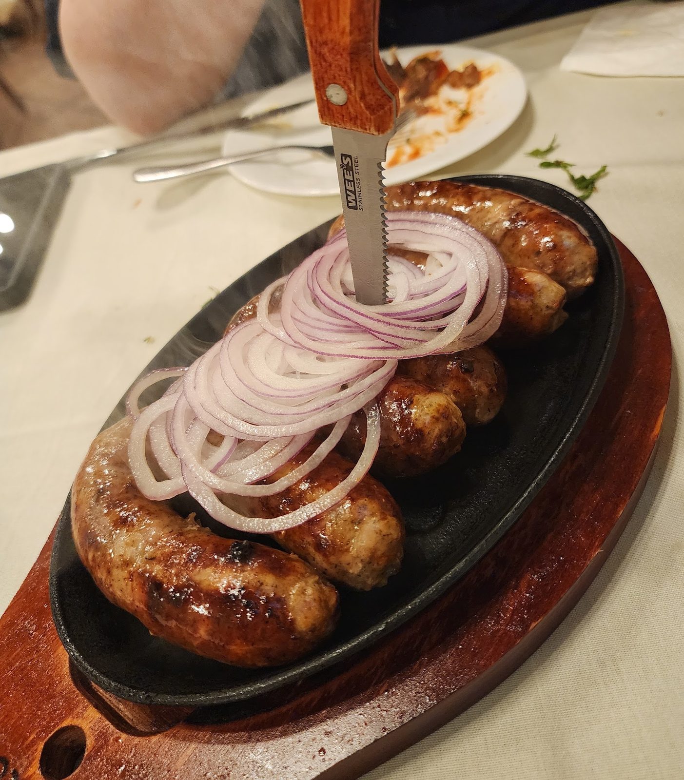 Kupati sausages on a skillet